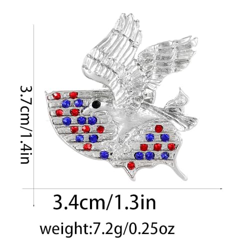 Image of Rhinestone Brooch Pins for Women, Vintage Crystal Enamel Brooches, American Flag Pin Patriotic Lapel Pins Gift for Suit Clothes Bag Accessories