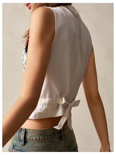 GORGLITTER Women's Floral Jacquard Boho Vest Blazer Western Sleeveless Button Up Cardigan Cowgirl Outfits 20252