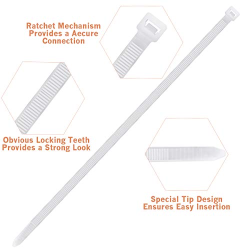 Halsouy Zip Ties Nylon Self-Locking Wire Ties 30 Pack - White (24 Inch) #TOP5