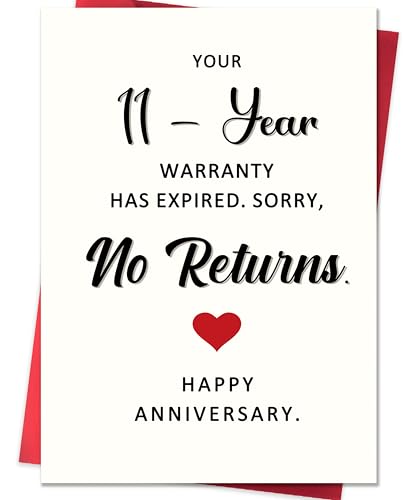 Smithtuy Funny 11 Year Anniversary Card,11th Wedding Anniversary Card Gifts for Him Her Husband Wife Couples,Steel Anniversary Cards Gifts for Women Men