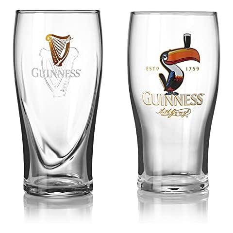 Guinness Official Merchandise Gravity and Toucan 2 Pack Pint Glasses Cover