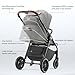 Tinyiota Stroller for Babies,Toddler Strollers with Large UPF 50+ Canopy,Luxury Baby Stroller with Leather Handle & Spacious Seat, One-Hand Foldable Pushchair,Baby Carriage with Lie-Flat Mode(Gray)