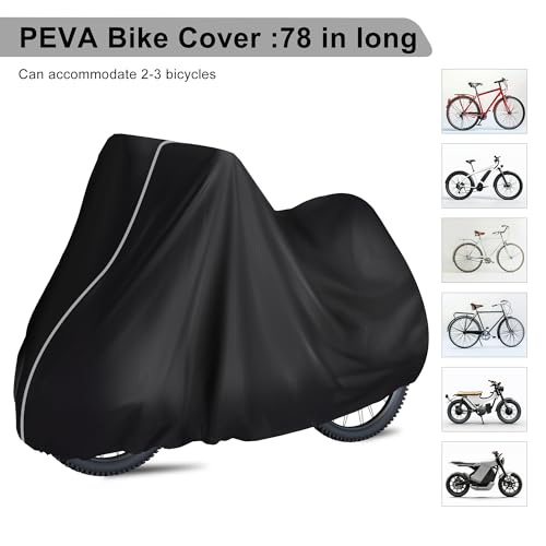 LifMagix 1 Bike Cover Waterproof Outdoor - Bicycle Cover Rain UV Snow Proof with Anti-theft Lock Hole Windproof Buckle Mountain Road Electric Bike Heavy Duty Bikes Black