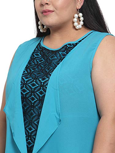 Image of Flambeur Women's Georgette Fit and Flare Knee-Length Casual Dress