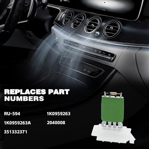 Image of HVAC Blower Motor Resistor 1K0959263A Compatible with 2005-2014 Volkswagen Jetta 2006-2010 Passat 2009-2017 Tiguan Beetle Golf CC Eos GTI R32 Rabbit