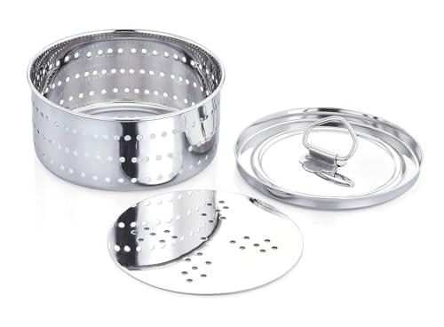 Image of Expresso Paneer Maker Steel - Paneer Maker Mould Press with Round Strainer | Stainless Steel Paneer and Tofu Making Machine | Fresh Paneer /Tofu /Sprout Press Mould for Kitchen Use (Round, 500ml)
