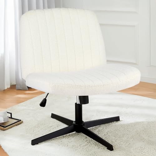 Cadeira Escritório DT3 Dolly, Criss Cross Cosy Chair, Original, Assento Extra Grande e Largo, Leisure, Penteadeira, Escrivaninha. (Cream)