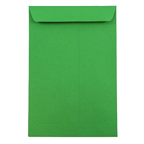JAM PAPER 6 x 9 Open End Catalog Colored Envelopes - Green - 10/Pack