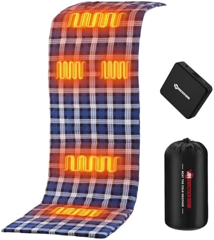 ANTARCTICA GEAR PRO Heated Sleeping Bag Liner, 5 Heated Zones with 16000mAh 12V Battery Heated Pad, Electirc Sleeping Bag Heater for Cold Weather Camping Backpacking or Hiking(Blue)