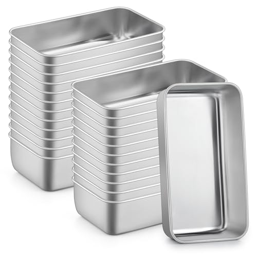 P&P CHEF Loaf Pan, 9 x 5 Inch Stainless Steel Bread Pan, (Silver, 24Pcs)