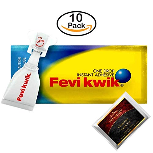 Fevikwik One Drop Instant Adhesive (10 Pack x 0.5 g Tubes + Tea Legacy Premium Green Tea Free Sampler) Strong Feviquick Super Glue Single Use Multipurpose Stick for DIY Repairs, Art & Craft Projects Fevikwik One Drop Instant Adhesive (10 Pack x 0.5 g Tubes + Tea Legacy Premium Green Tea Free Sampler) Strong Feviquick Super Glue Single Use Multipurpose Stick for DIY Repairs, Art & Craft Projects