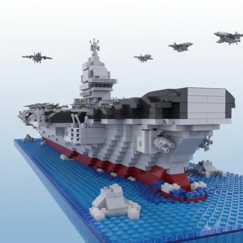 Image of SKY LINE OCEAN Plastic Warship Model Micro Building Blocks Set - 1878+ Pieces Ship Model Assembly Toy, DIY Brick Game (Complex only for Adults Ages 14+) Collectors Gift | 5 Year Structural Warranty