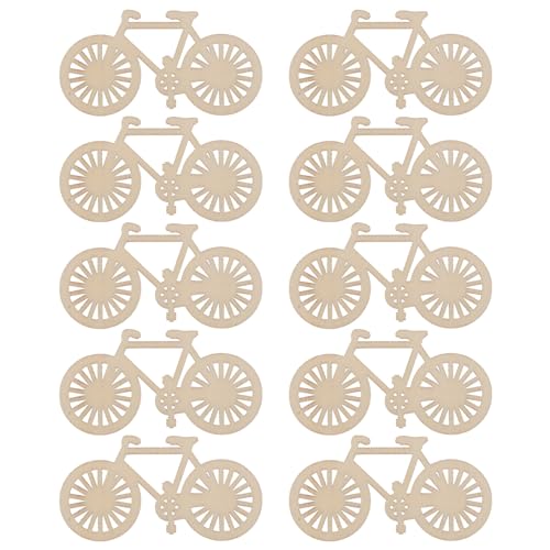 10 Pcs Wooden Bicycle Ornaments for Crafts