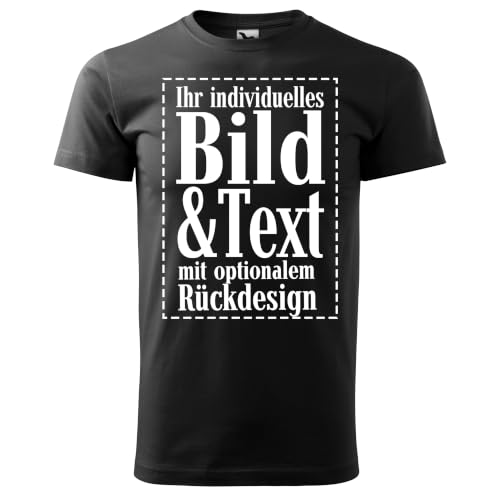 Personalisiertes T-Shirt Herren mit Foto, Logo & Text - Schwarz L
