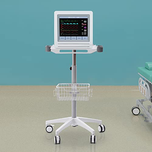 Medical Mobile Cart, Height Adjustable Stainless Steel Mobile Carts, Medical Cart with Wheels for Ultrasound Imaging Scanner, Large Desktop Rolling Desktop Lab Carts