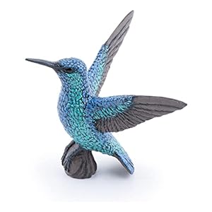 Kleiner blauer Kolibri, handbemalte Vogel Skulptur 5-6cm | Geschenk-Figuren