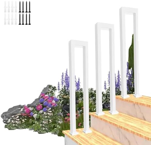 U-Shaped, Square Metal Transition Railing for Indoor/Outdoor Steps ...