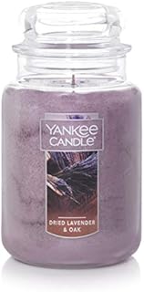 Yankee Candle Dried Lavender & Oak Scented, Classic 22 Oz Large Jar Single Wick Candle, Over 110 Hours of Burn Time
