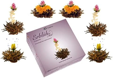 Creano Blooming Tea Mix - Flowering Tea in Elegant Gift Box Black Tea (3 Different Varieties Tea Roses)