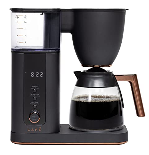 Café Specialty Drip Coffee Maker, 10-Cup Glass Carafe, WiFi Connected Smart Voice-to-Brew, Includes Reusable Filter Basket & Grounds Scooper, Barista-Quality Brew, SCA Certified, Matte Black by Café - Used condition - US$147.36