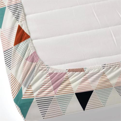 Image of King Size Fitted Bedsheet for Double Bed | 300 TC Cotton Feel Microfiber | All Around Elastic with 2 Frill Pillow Covers | Soft & Durable | (WhitetglFrill, Fitted - Double72x72)