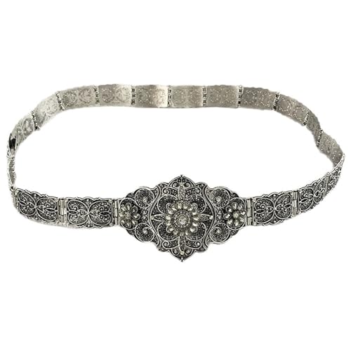 Traditional Handmade Belt Russian Caucasus Robe Belt Antique Waistband for Wedding Rhinestones Carving Corset Belt