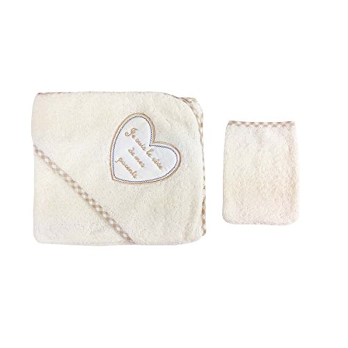 Parure de bain pour bébé beige - Je suis le rêve de mes parents