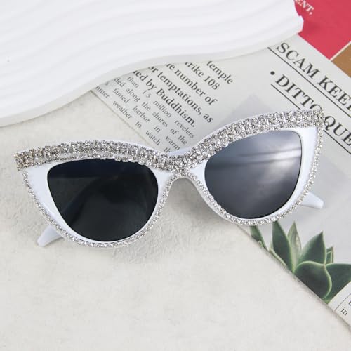 Rhinestone Cat Eye Glasses for Women Party Stage Polarized Sunglasses Trendy Classic Retro Designer Style4