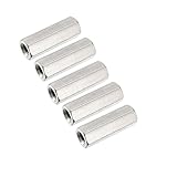 Smartsails 5PCS M6 X 1-Pitch 30mm Length 304 Stainless Steel Metric Hex Coupling Nut