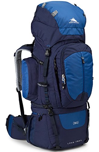 High Sierra Long Trail 90L Top Load Internal Frame Backpack Pack, High-Performance Pack for Backpacking, Hiking, Camping, with Rain Fly, True Navy/Royal/True Navy