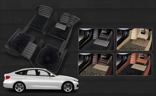 Image of 9D Premium Leatherette Car Foot Mat for Tata Tiago | Imparts Luxurious & Elegant Look | 100% Waterproof and Dust Proof | Custom Fitted Car Floor Tray Mat (Coffee)