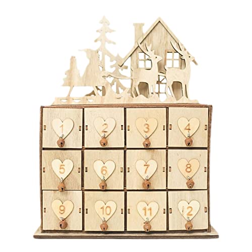 TLM Toys Calendrier de l'Avent 2021 - À remplir avec 24 tiroirs en bois - Calendrier de l'Avent à remplir soi-même - Décoration intérieure de Noël Cover