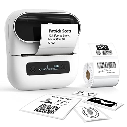 Phomemo M220 Label Maker, Bluetooth Thermal Label Printer, Barcode, Name, Address, Labeling, Mailing, Small Business And More With 1 Roll 40 X 30Mm And 1 Rolls 60 X 40Mm Label Tapes #TOP1