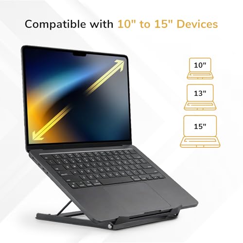 Mount-It! Steel Laptop Stand – Adjustable Riser with Five Heights — view 7