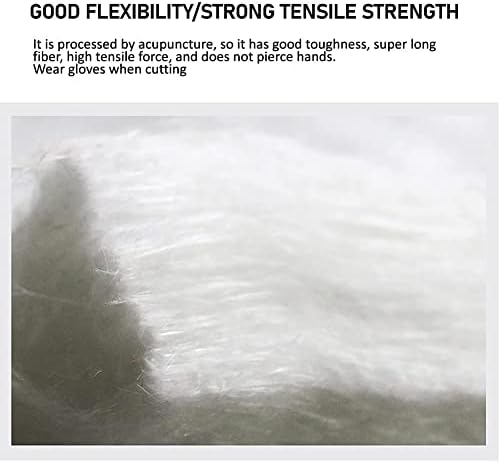 High-Temperature Ceramic Fiber Blanket 2400°F, Fireproof Insulation Liner for Stoves, Ovens & Fire Bricks, Sound Absorbing, 61x250cm, White Color, Heat Resistant, Fire Prevention