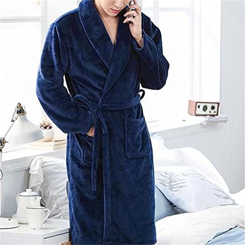 UXZDX CUJUX Bathrobe Men’s Autumn and Winter Flannel Pajamas Thicken and Lengthen Warm Loose Plus Size Home Service (Color : B, Size : L Code)