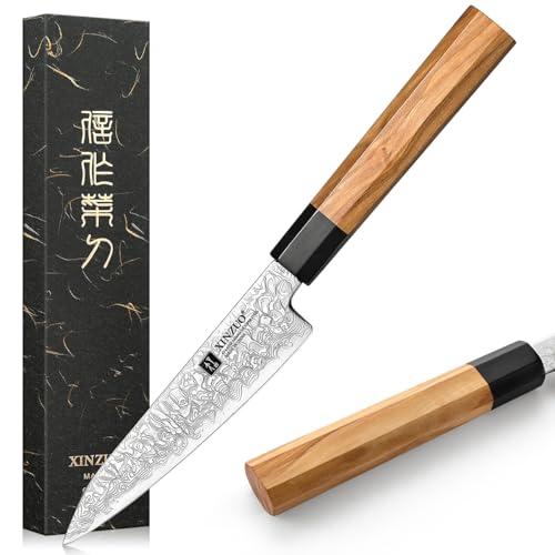 XINZUO Acero de Damasco 13,5cm Cuchillo de Cocina para Universal,...