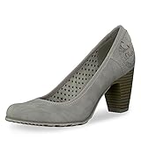  s.Oliver 5-5-22450-20 Modischer Damen Pumps, Freizeitschuh, Ausgehschuh, Blockabsatz, weiches Leder Soft Foam Fußbett grau (LT Grey), EU 40