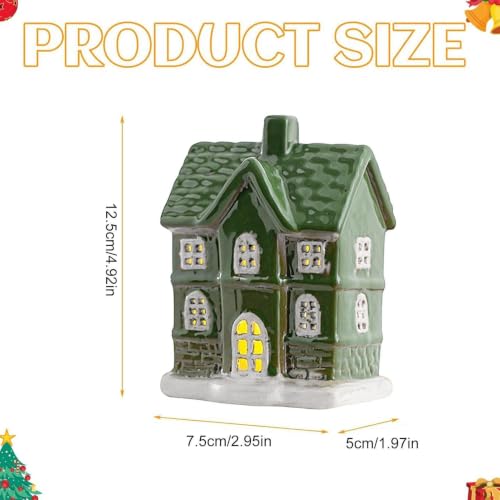 Casas de Navidad con luz LED: decoración de mesa en madera para hogar y fiestas 6