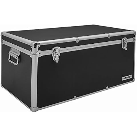 Aluminium-Rahmenkoffer Transport-Box, Koffer in Schwarz mit 82 Liter Volumen Cover