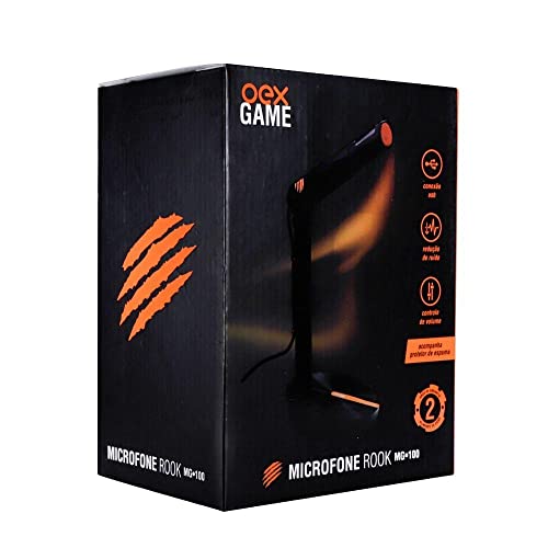 OEX GAME Microfone Gamer Rook MG100 - Omnidirecional - Preto