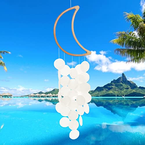 Concha da Lua Carrilhão de Vento | Sino de vento elegante da lua bonito | Carrilhão de Vento ao Ar L