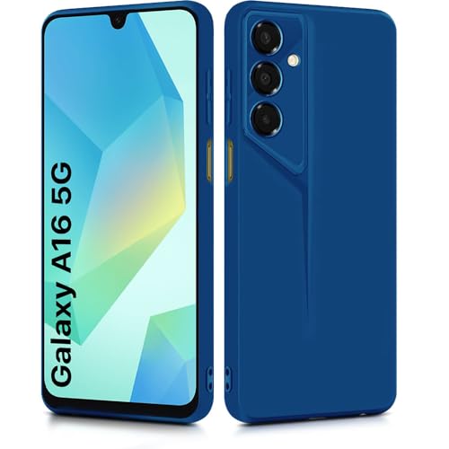 Image of WOW IMAGINE Slim Back Cover for Samsung Galaxy A16 5G | Blade Series Ultra Thin Case with Lightweight Design | Camera Protection | Soft Matte Silicone Flexible Mobile Case - Blue
