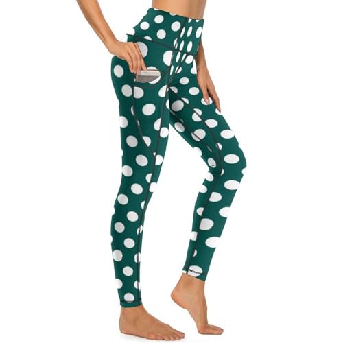 Pantalon de yoga avec poches femme bleu sarcelle : legging d'entraînement stretch