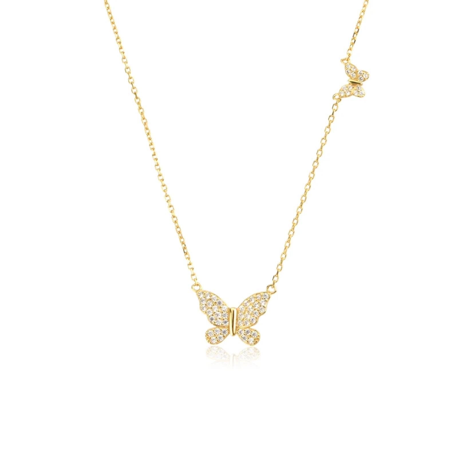 Collana Donna Ciondolo Regalo Catena Pendente Accessori Moda Collana A Catena Lunga Con Ciondolo Farfalla Nera Blu. Matrimonio