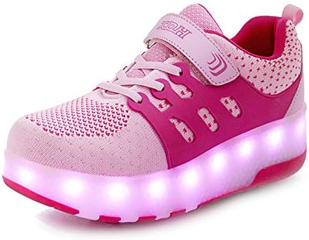 HUSKSWARERoller Skates Shoes Girls Boys Double Roller Shoes Outdoor Luminous Shoes for Kids