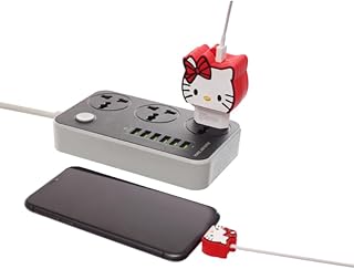 G-Power 2 In 1 Silicone Charger And Cable Protective Kit With kitte Character And Powerful Protect Design Compatible All Chargers Set Of 2 Pieces - Multi Color