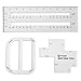 UPTTHOW 3Pcs Boxy Bag Making Templates Notion for Beginners, Clear Acrylic Sewing Tools Set with Boxed Bag, Curve Bag, Zip Pocket