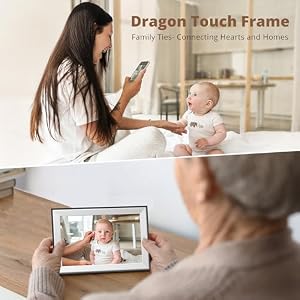 Dragon Touch 101 WIFI Digital Picture Frame 1280800 HD IPS Touch Screen Digital Photo Frame Display Auto Rotate Share PhotosVideos Instantly via Free App Best Gifts for Birthday Wedding Mom