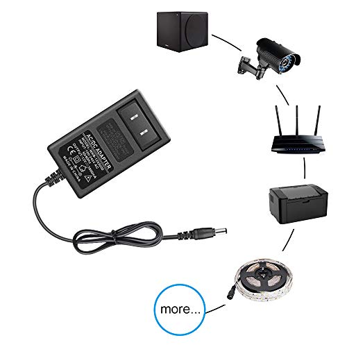 12V 3A Power Supply, LED Power Adapter Converter Transformer, AC 120V to DC 12V 36W Max for LED Strips, CCTV Cameras, Wireless Routers, ADSL Cats, 2Pack